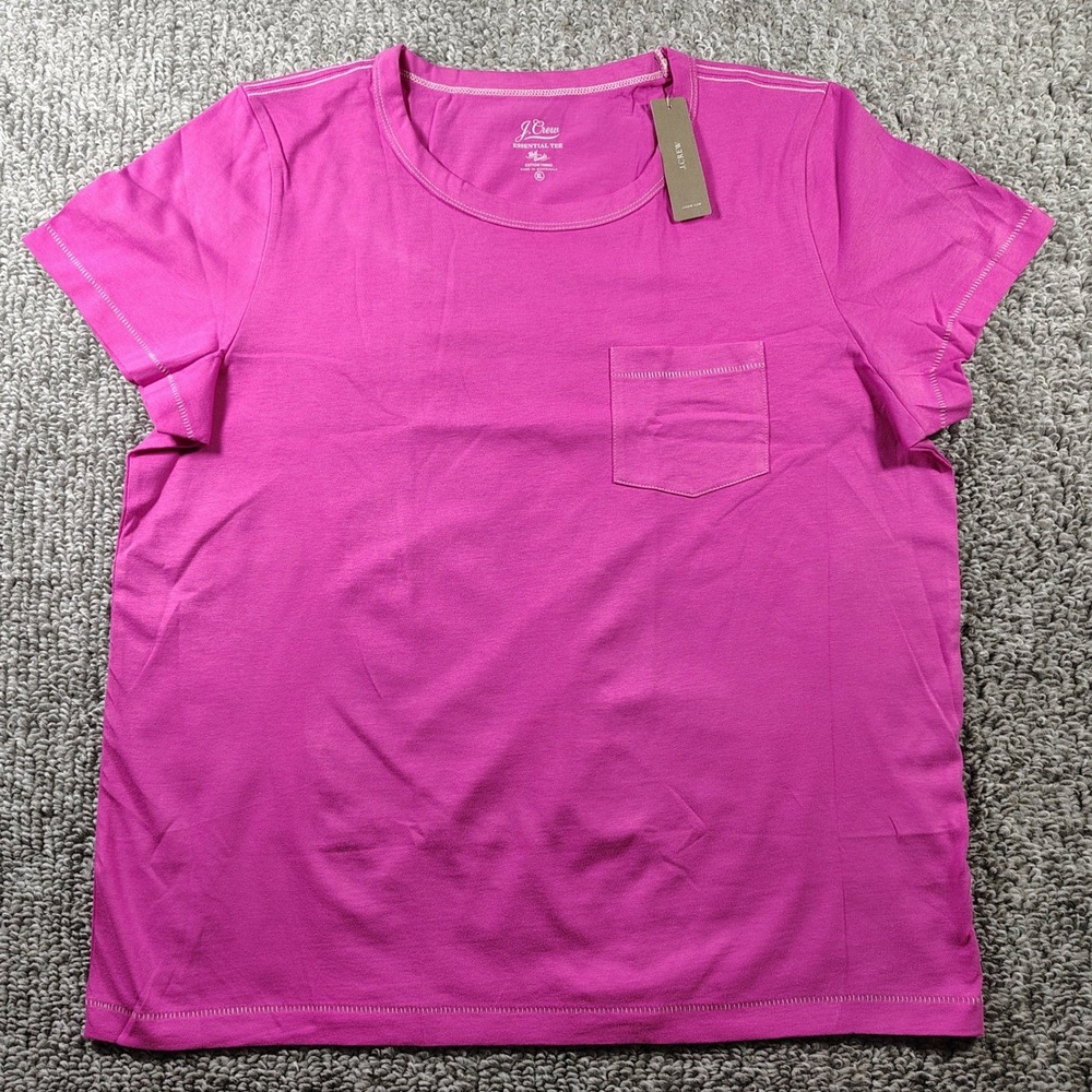 J.Crew Essential Tee Pink Pocket Short Sleeve Preppy Women XL